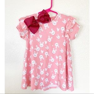 3T bunny shirt + bow!